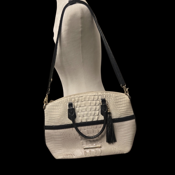 Brahmin Elegant Cream and Black Handbag